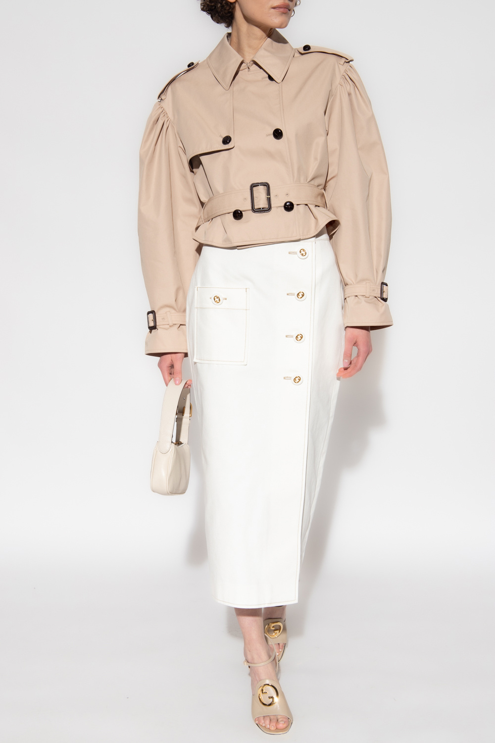 Beige Belted cropped jacket Gucci - Vitkac Canada